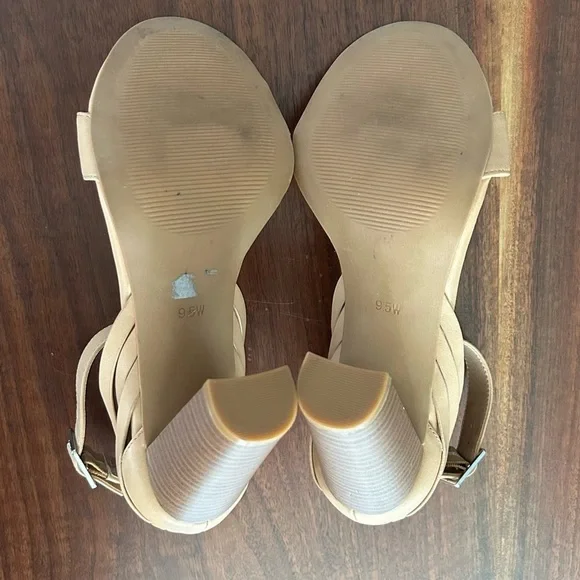 🌷 Torrid Nude Woven Platform Heel Ankle Strap Sandals Size 9.5W - Picture 9 of 9